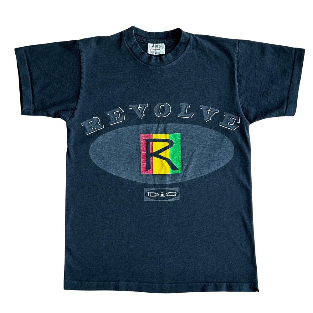 Vintage 90s Revolve DiG Rasta Graphic Tee Single Stitch Made in USA Small